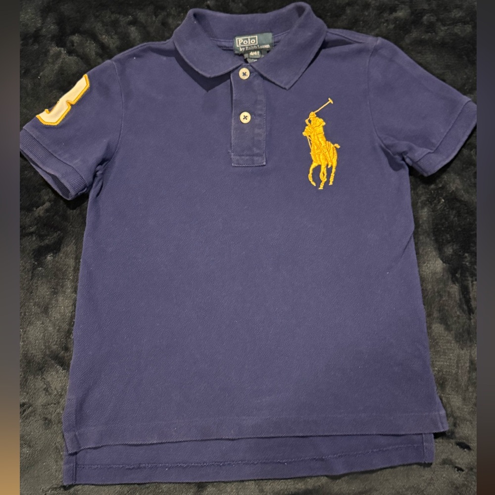 Polo by Ralph Lauren Blue and Gold Classic Polo Shirt